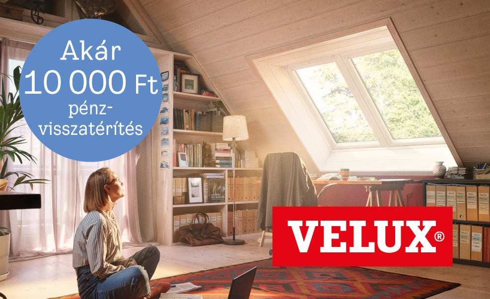Vásárolj energiahatékony VELUX tetőtéri ablakokat 2023. május 31-ig, és szerezz akár 10.000 Ft pénzvisszatérítést ablakonként!